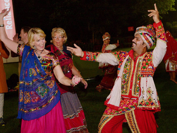 A foreign girl, wearing a traditional dress