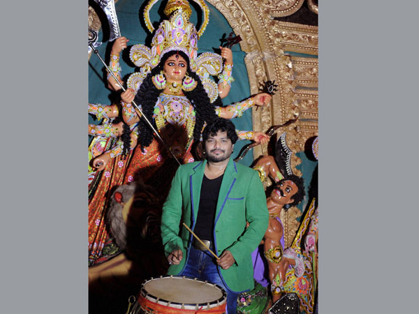 Singer and BJP MP Babul Suprio plays drum