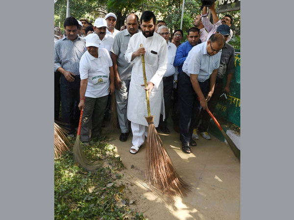 Union Food and Consumer Affairs Minister Ram Vilas Paswan sweeps
