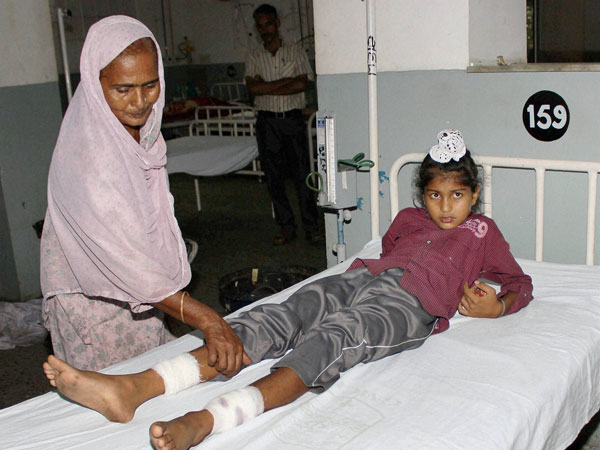 An injured is treated at the Government Medical College