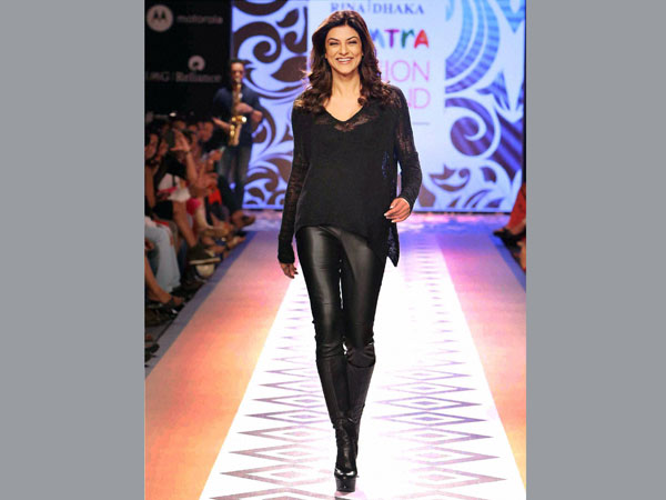 Bollywood actress Sushmita Sen walks the ramp