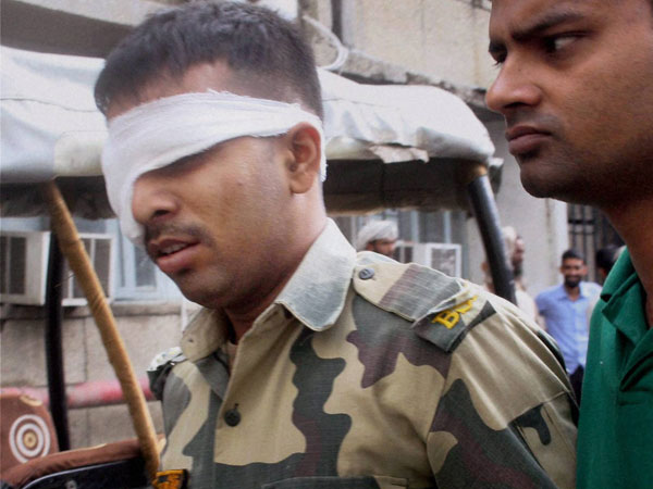 A BSF jawan injured during shelling from Pakistani side