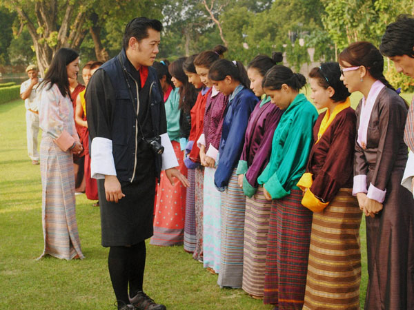 Bhutan's King Jigme Khesar Namgyel Wangchuck with Queen Jetsun Pema