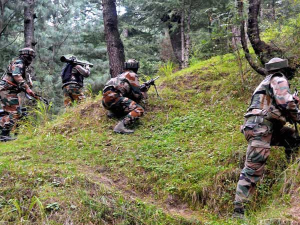 Army personnel during an encounter with the militants