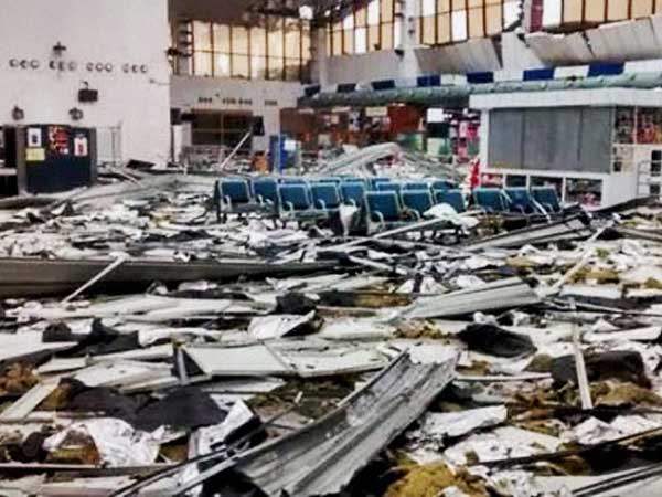 A view of the damaged airport after Hudhud Cyclone
