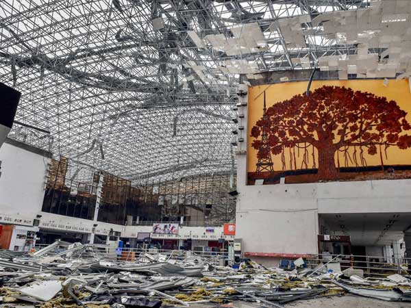 A view of the damaged airport after Hudhud Cyclone