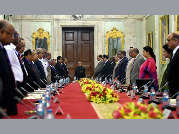 President Pranab Mukherjee and Union HRD Minister Smriti Irani