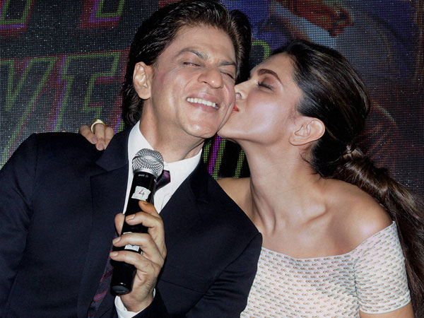 Bollywood actors Shahrukh Khan and Deepika Padukone