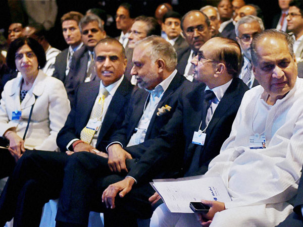 Industralists Sunil Bharti Mittal, Hari Bhartia, Adi Godrej, Rahul Bajaj 