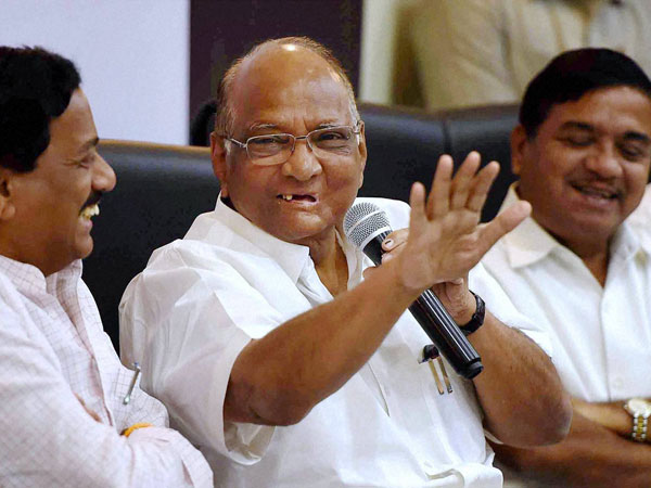 NCP President Sharad Pawar with party leaders