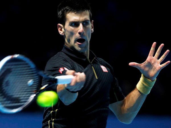 Djokovic in action 