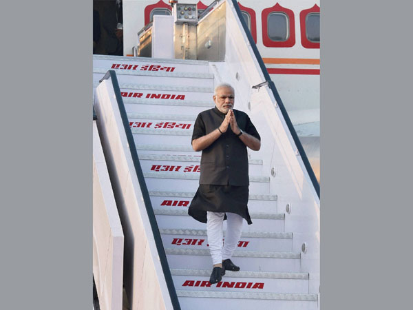 Prime Minister Narendra Modi upon his arrival 