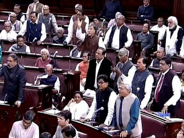 A scene of Rajya Sabha in New Delhi