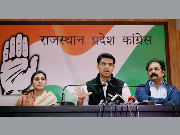 Rajasthan Congress President Sachin Pilot with party leaders