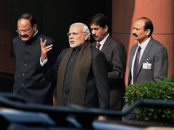 PM Modi with Parliamentary Affairs Minister PM Modi with Parliamentary Affairs Minister