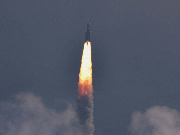 GSLV-Mark III rocket lifts off