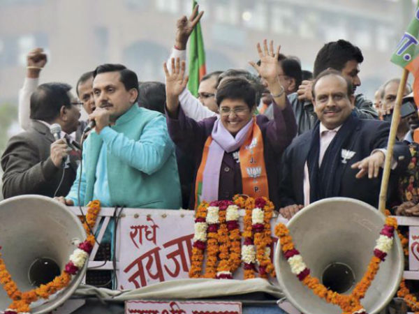 Kiran Bedi campaigning