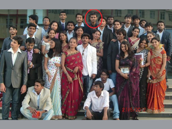 Lt Abhinav Nagori (encircled) with his engineering college friends