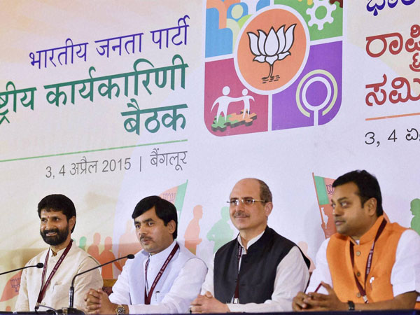 BJP Spokesperson Shahnawaz Husain addressing a press meet BJP Spokesperson Shahnawaz Husain addressing a press meet