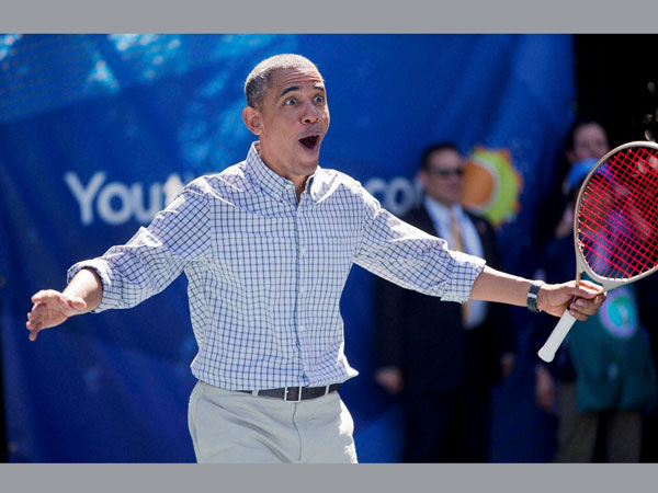 Obama scores against Wozniacki 