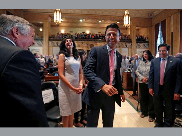 Bobby Jindal shares a light moment