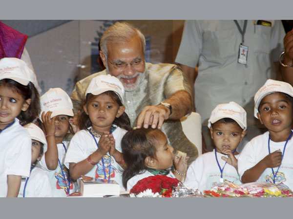 Modi with children Modi with children