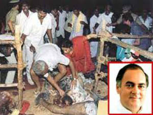 Scene after Rajiv Gandhi's assassination