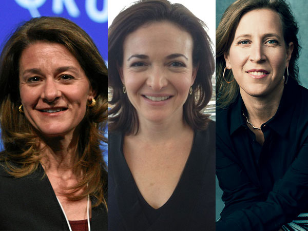 Melinda Gates, Sheryl Sandberg and Susan Wojcicki Melinda Gates, Sheryl Sandberg and Susan Wojcicki