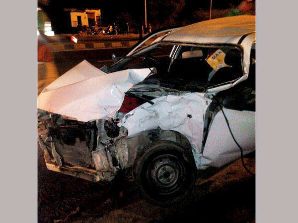 The Alto car which collided with Hema Malini's Mercedez