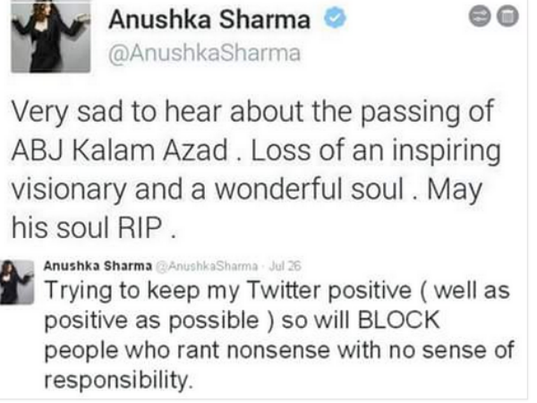 Anushka Sharma's blunder Anushka Sharma's blunder