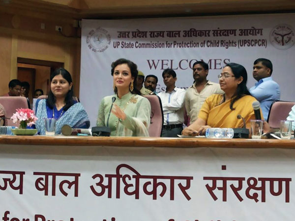Dia Mirza addressing students