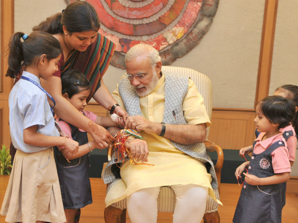 PM Modi celebrates Rakhi with kids in New Delhi