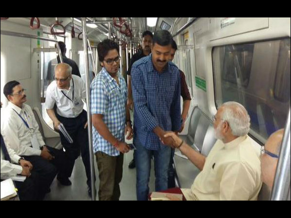 PM Modi interacts with passengers PM Modi interacts with passengers