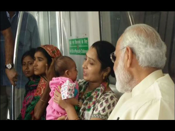 PM Modi interacts with child PM Modi interacts with child