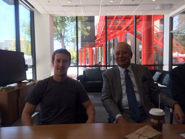 Malaysian PM with Mark Zuckerberg