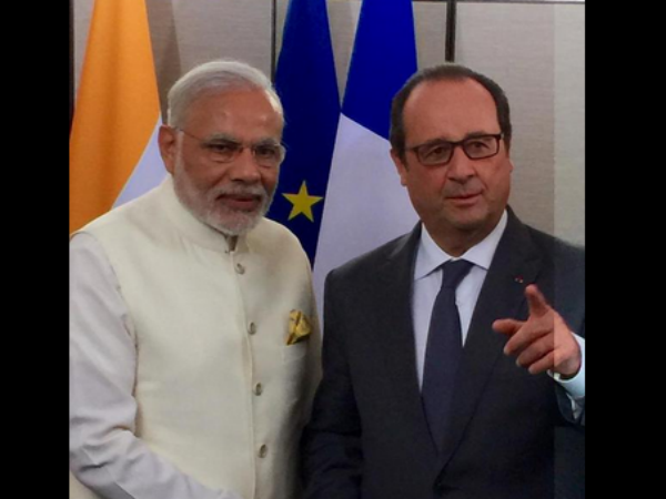 Modi meets Cameroon, Hollande