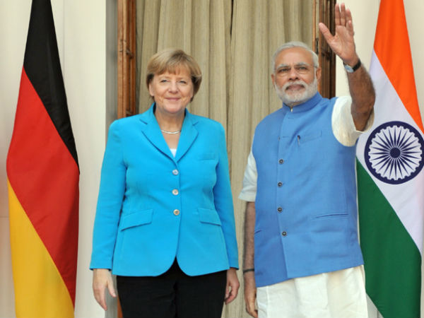 PM Modi and Chacellor Merkel in New Delhi