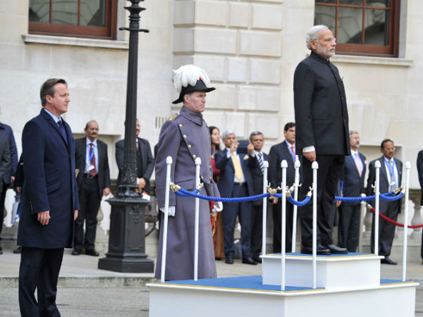 PM Modi during ceremonial reception in UK