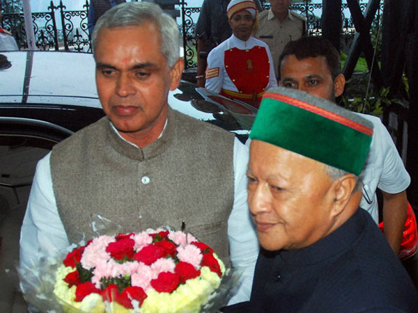Himachal Pradesh Governor Acharya Devvrat and Chief Minister Virbhadra Singh Himachal Pradesh Governor Acharya Devvrat and Chief Minister Virbhadra Singh