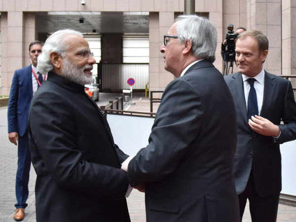 PM Modi with European Council president in Brussels