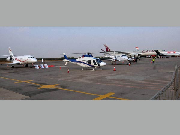 Aircrafts from different Airlines parked at Static display on the eve of the India Aviation 2016 at Begumpet Airport in Hyderabad on Tuesday. 
