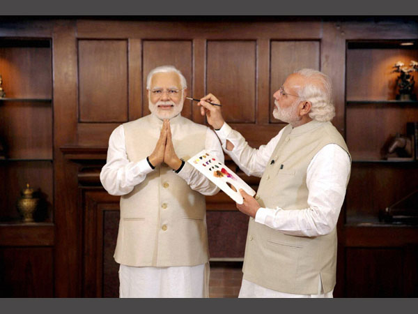 Modi gives finishing touches to this wax statue