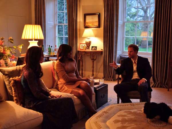 Michelle Obama and Prince Harry have a word