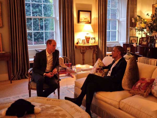 Prince William and Barack Obama speak to each other