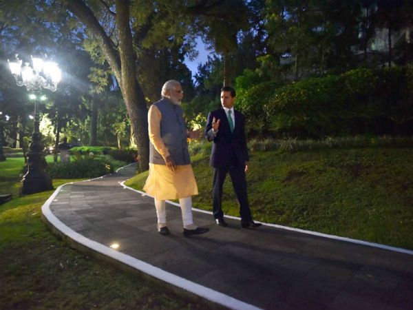 PM Modi, President Enrique take a walk at the official residence of Los Pinos
