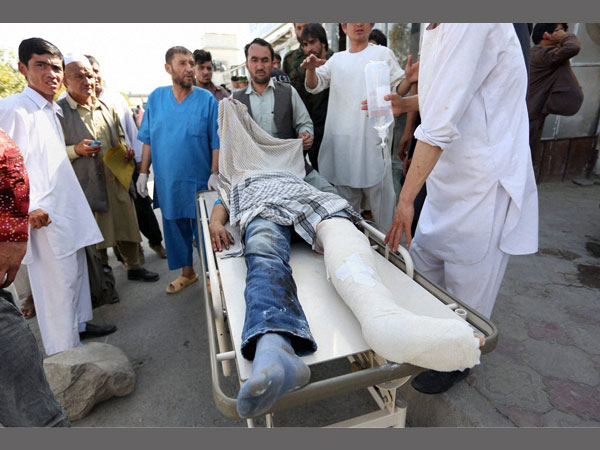 An injured being taken for treatment