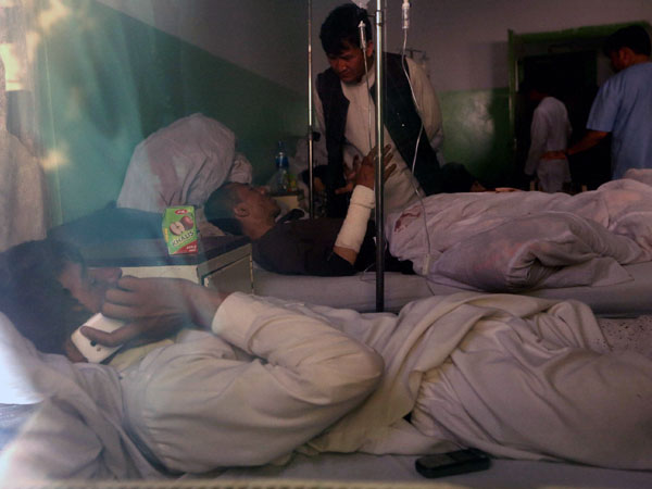 Injured undergo treatment in a hospital