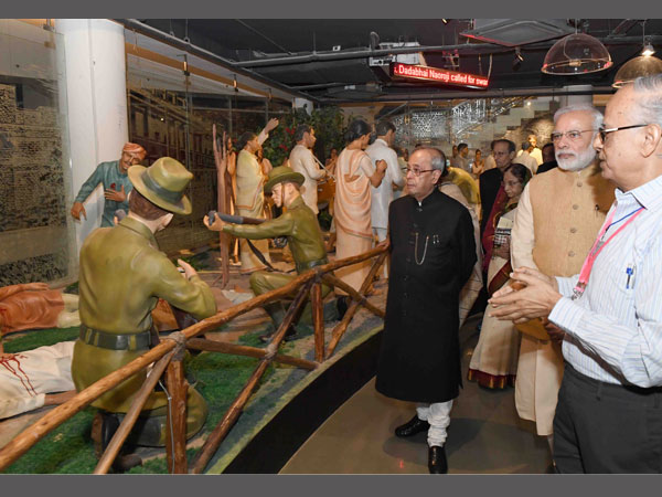 President , PM view installations in the museum