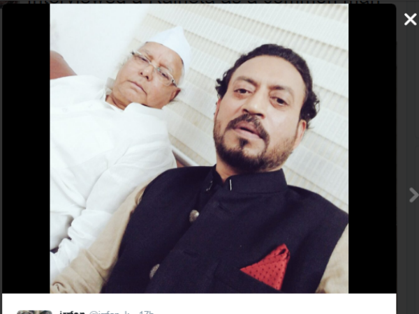 When Irrfan Khan met Lalu Prasad Yadav. When Irrfan Khan met Lalu Prasad Yadav.