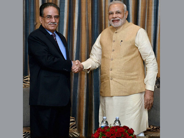 prachanda with modi prachanda with modi